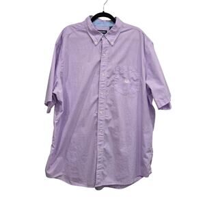Chap Lavendar Micro Check Short Sleeve Button Down Shirt Mens Size 2XLT